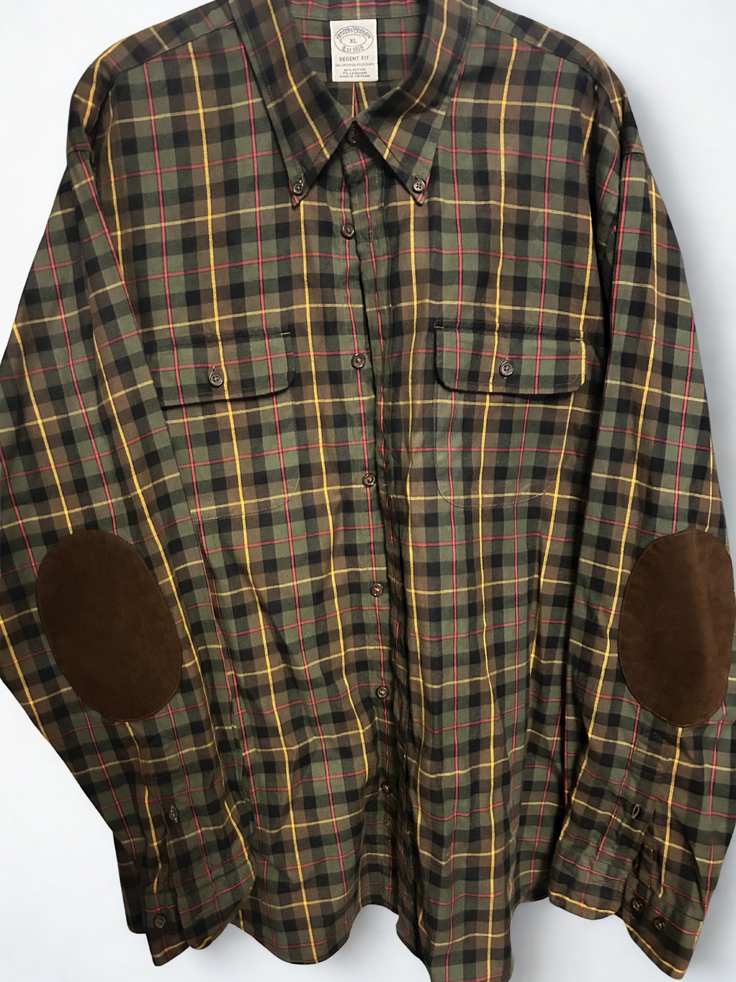 Collard green and yellow button up