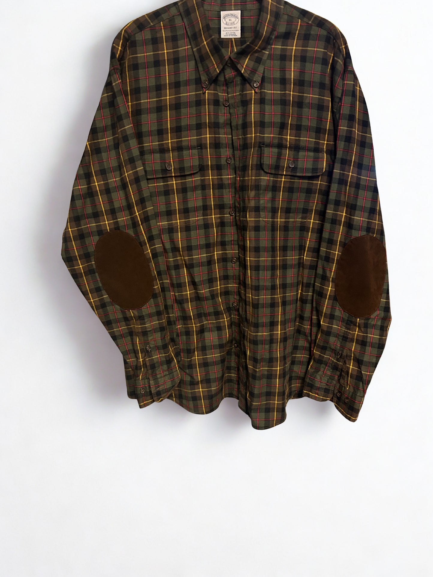 Collard green and yellow button up