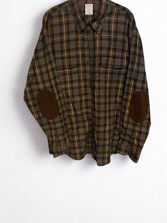 Collard green and yellow button up